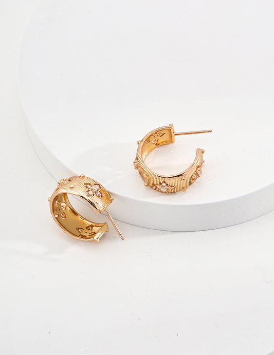 French-style Clover Silver Vintage Earrings