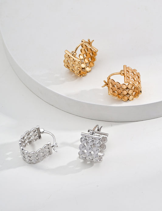 Vintage Spiral Hoop Earrings